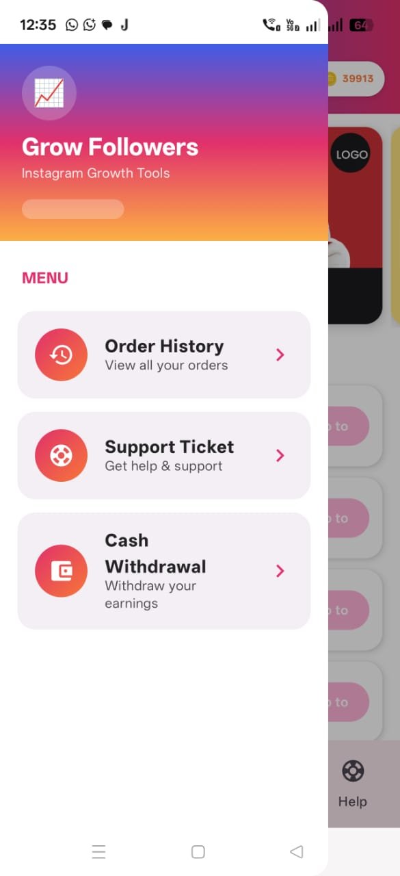 Analytics & stats screen in Fly Followers